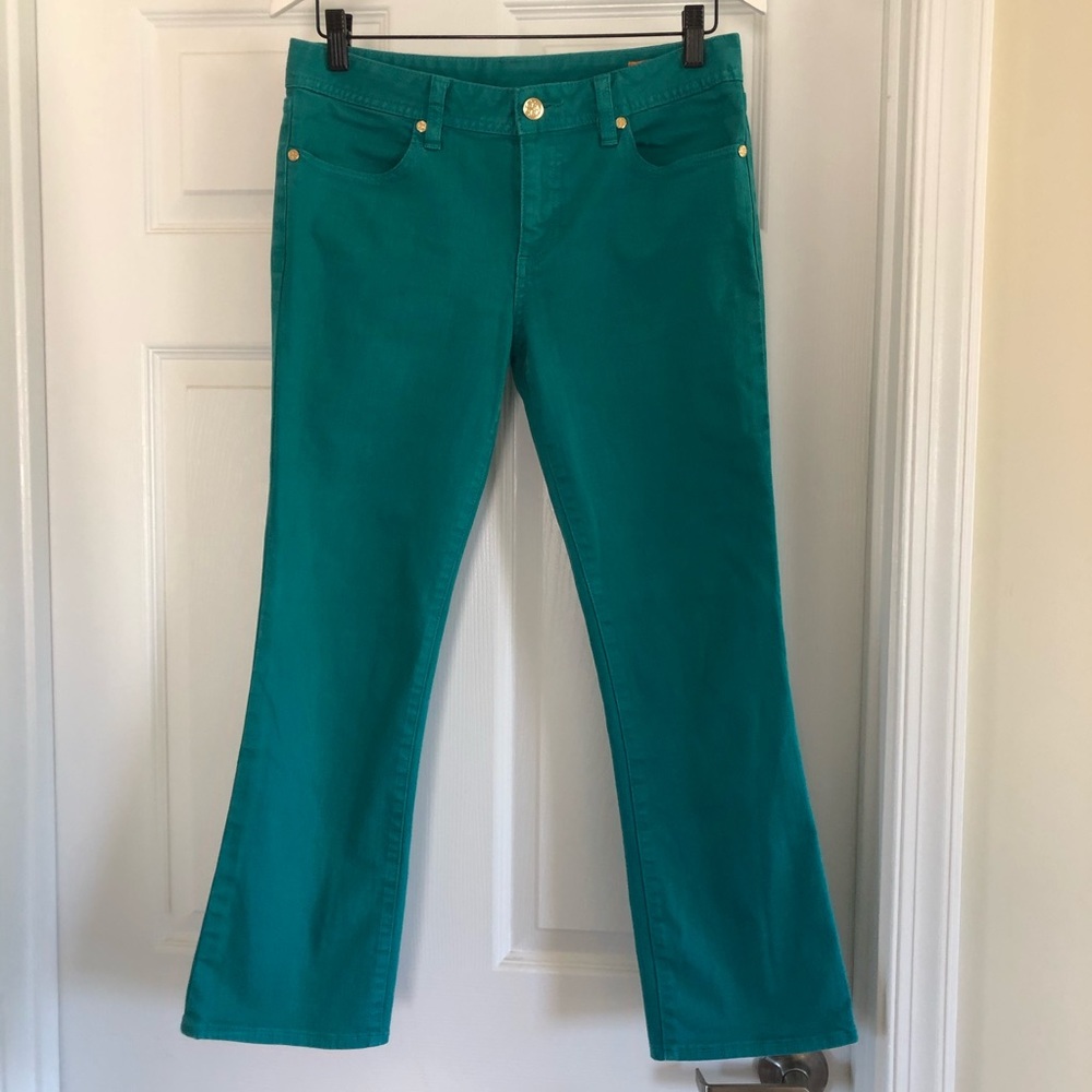 Tory Burch Cropped Slim Boot Cut Denim